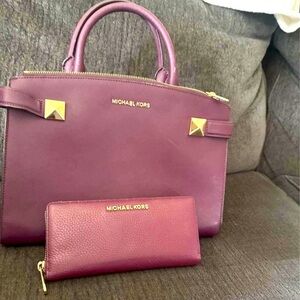 Plum purple Michael Kors purse and wallet